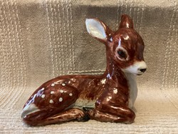 Marked Izsépy ceramic figure of a resting deer