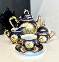Gilded and blue porcelain coffee set!