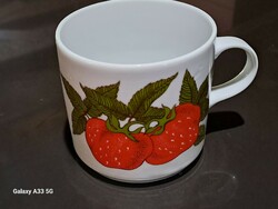 Retro Lowland porcelain home factory mug with strawberry fruit pattern