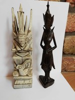 2 old wooden statues