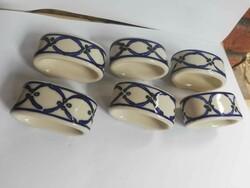 Antique Polish porcelain napkin ring set