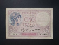 Franciaország 5 Francs 1933 F