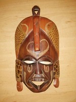 Afrikai faragott maszk, falidísz- 24,5 cm magas