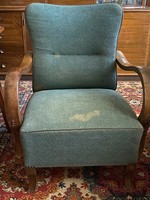 Armchair, art-deco with original riveted upholstery