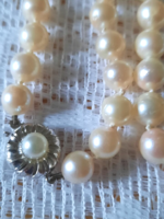 14K white gold real pearl akoya pearl necklace
