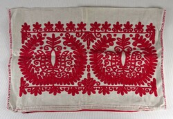 1O302 old embroidered red Kalotaszeg cushion cover 35 x 50 cm