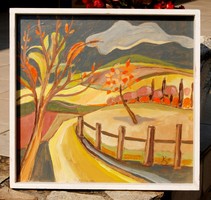 K.S.: Autumn mood, 2007 - oil painting, framed by the artist