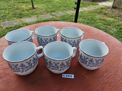 A0376 zsolnay blue floral mug set of 6