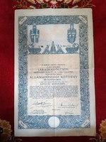 Államadóssági Kötvény 100 Korona, 1914, értékszelvényekkel