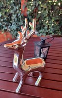 Deer- silver ceramic- Christmas