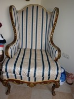 Baroque armchair with new upholstery