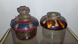 Antique oil lamp container