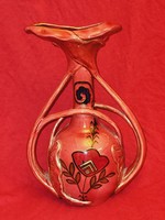Art Nouveau decorative vase by Emil Fischer with a Hungarian motif