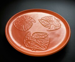 Tófej vitrin falitányér fali dísztányér madaras tányér