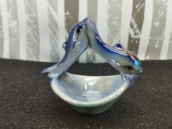 Dolphin porcelain basket