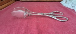 Silver-plated cake serving tongs