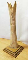 Bone carving with Egyptian deity. Unique handcrafted artefact