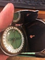 Mom's military compass, in original leather case, working.