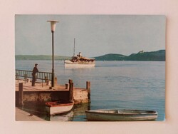 Old postcard 1972 photo postcard Balatonfüred harbor