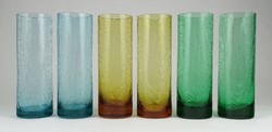 1N832 retro frame colorful iridescent veil glass set of 6 pieces