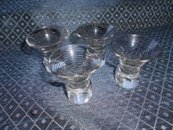 4 db  cseh üveg röviditalos  pohár együtt
