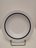 Rare blue striped plain porcelain deep plate 5 pcs