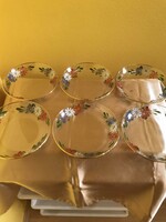 Glass bowl + 6 small glass plates