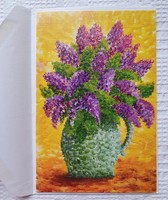 Postcard with envelope greeting card greeting card postcard postal clean robert holy lilac flower
