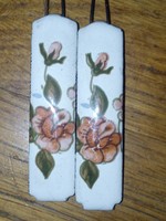 Fabulous vintage pair of enameled rose hair clips from the 1970s-80s
