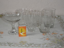 Antique, old thinner-walled glass glasses for replacement (6 pcs.)