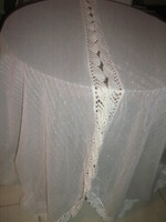 A pair of fabulous vintage-style huge curtains with special hand-crocheted lace edges