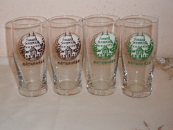 Retro mountain hut glass commemorative cup (4 pcs.)