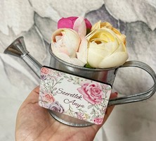 I love you mother watering can box with silk flowers