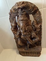 Ganesh carved wooden statue