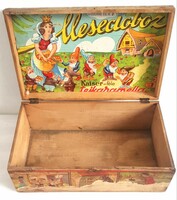Antique kaiser milk caramel Snow White and the 7 Dwarfs wooden box