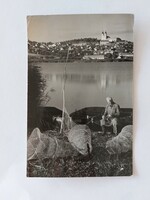Old postcard Balaton photo postcard 1959 fishing net bags