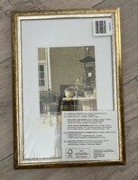 2 db új fa antikolt arany színű üvegezett képkeret eredeti csomagolásában 20x30 cm