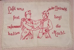 Embroidered wall protector - with Austrian imperial anthem 1854-1918