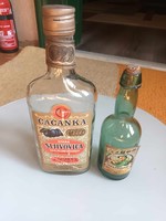 Old liquor bottles with foreign labels
