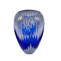 Two-tone polished lead crystal vase - m559