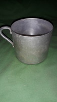 Antique tin mug with handle / measuring cup 9 cm 0.6 l capacity nice condition according to the pictures