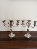 Pair of silver-plated candle holders