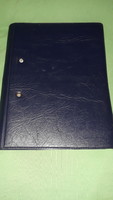 Old 1970s blue leatherette filing folder file paper holder as shown in the pictures