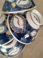 Ocean - porcelain bowls with fish decor / 4 pcs.
