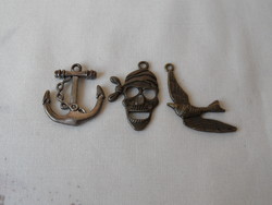 Metal ship pendant (3 pcs.)