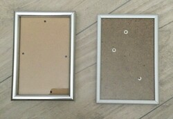 2 metal (aluminum) glass flat photo frames for 10x15 cm photos.