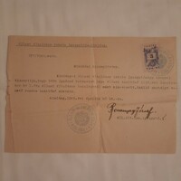 Operating certificate issued by Kisláng state elementary school, 1949