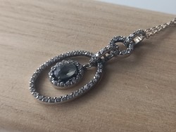 Silver necklace with stone pendant