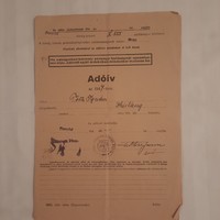 Tax form for the year 1947 issued by the municipality of Fonyód, Somogy County