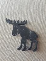 Reindeer wooden fridge magnet for collectors